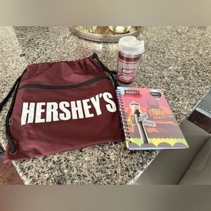 Hershey chocolate world, cup, bag, notebook (brand new)